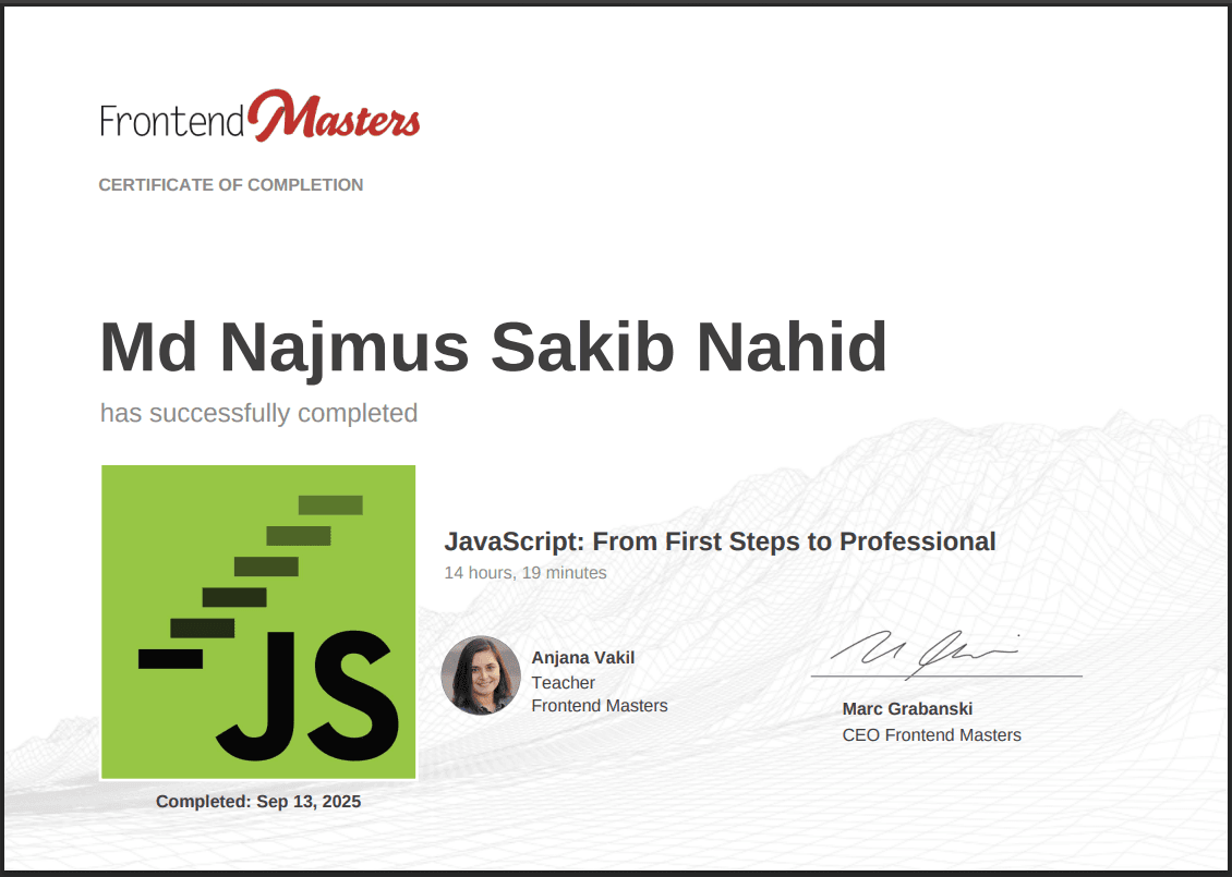 JavaScript: From First Steps to Professional Certificate Preview